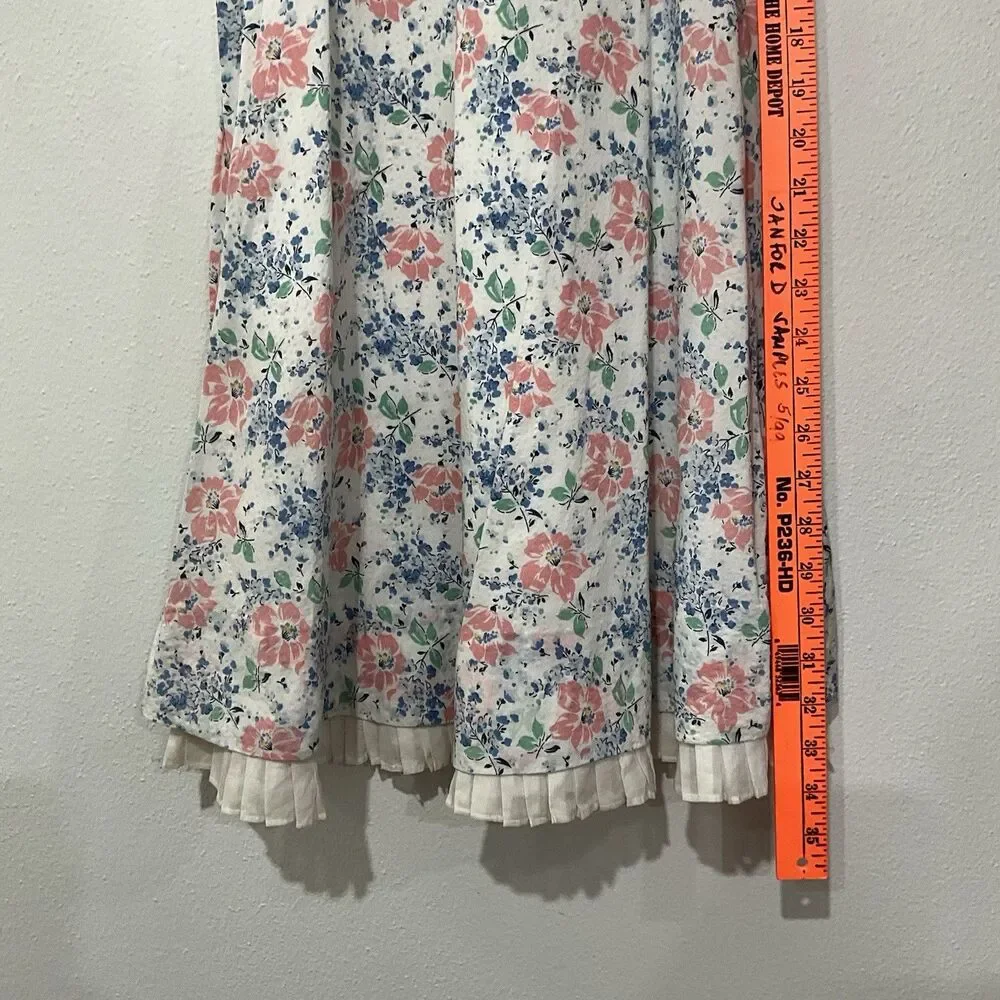 Ralph Lauren Girls Pink & Blue Floral Sleeveless White Spring Dress 16 XL